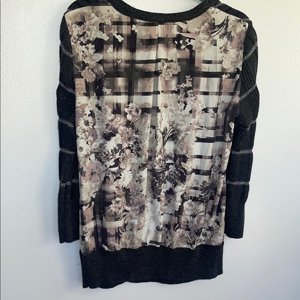 Womens sweater Simply Vera Vera Wang sparkle top back Large SEE FLAWS